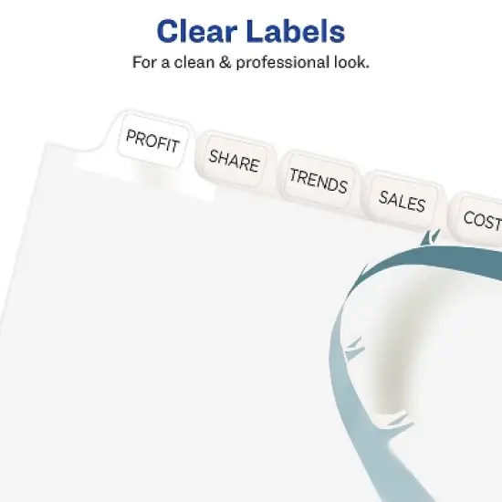 Avery Print & Apply Clear Label Dividers w/White Tabs 12-Tab Letter 5 Sets 11582 image {2}