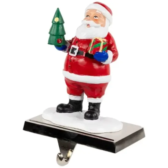 Northlight 6.25" Santa Claus with Tree and Present Christmas Stocking Holder image {3}