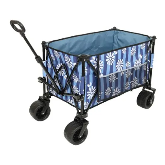 RISOKEYS Foldable Beach Wagon Cart,with 480lbs Capacity & All-Terrain Wheels, Includes Waterproof Picnic Mat for Camping,Picnic,Beach Trips image {12}