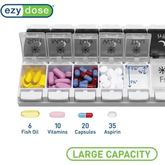 Ezy Dose Weekly AM/PM Push Button Pill Organizer image {3}