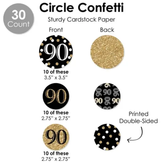 Big Dot of Happiness Adult 90th Birthday - Gold - Birthday Party Supplies Decoration Kit - Decor Galore Party Pack - 51 Pieces image {6}