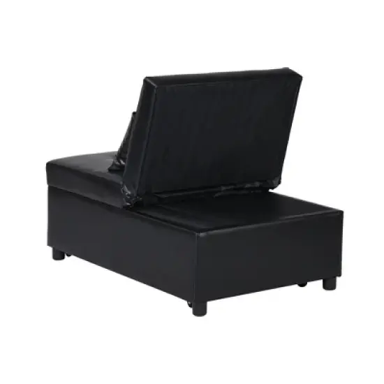 Folding Ottoman Sofa Bed BLACK image {3}
