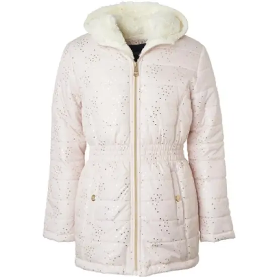 Limited Too Toddler Girl Midweight Long Puffer Jacket with Baby Fur Lining image {4}