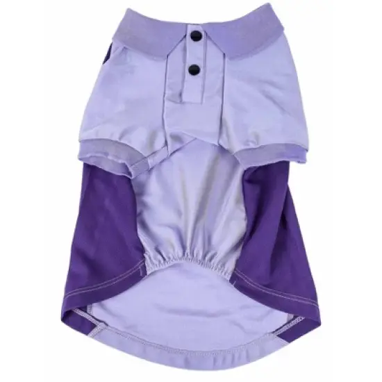 Pet Life Active Barko Pawlo Relax-Stretch Wick-Proof Dog and Cat Polo T-Shirt - Purple - XS image {4}