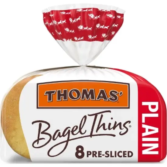 Thomas' Plain Bagel Thins - 13oz/8ct image {7}
