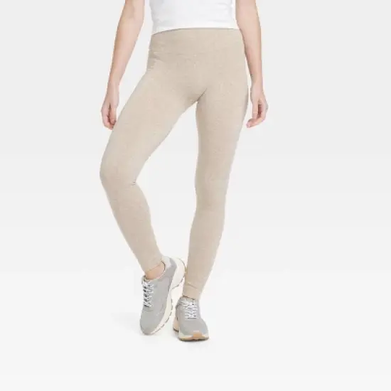 Women's High Waisted Cotton Seamless Fleece Lined Leggings - A New Day&trade; image {9}