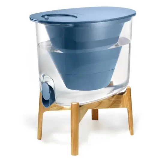 LifeStraw Home 35 Cup Plastic Water Filter Dispenser Wooden Stand image {4}