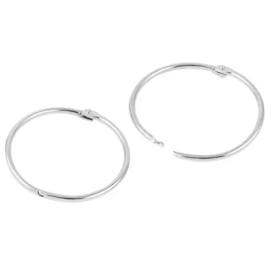 Unique Bargains Metal Book Loose Leaf Binder Hinge Snap Key Rings 2.1" Outside Dia 8 Pcs image {4}