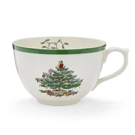 Spode Jumbo Christmas Mug - 20 oz Porcelain Oversized Cup with Handle Featuring Holiday Tree Motif, Microwave & Dishwasher Safe image {2}