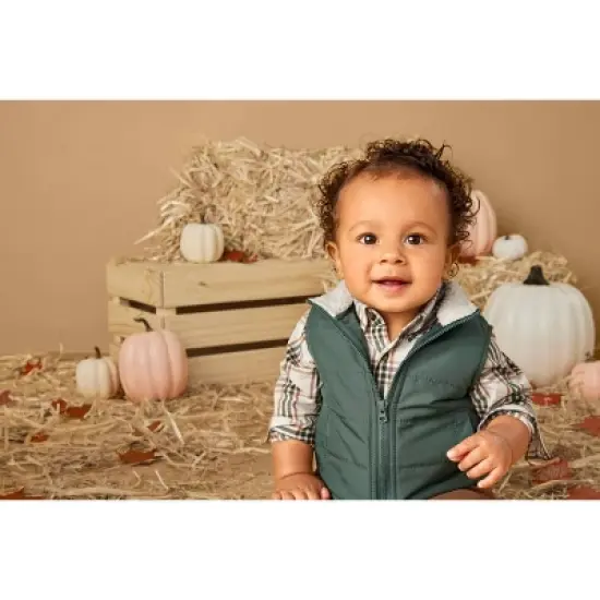 Carter's Just One You&reg;️ Baby Boys' Plaid Top & Bottom Set - Green/Brown image {5}