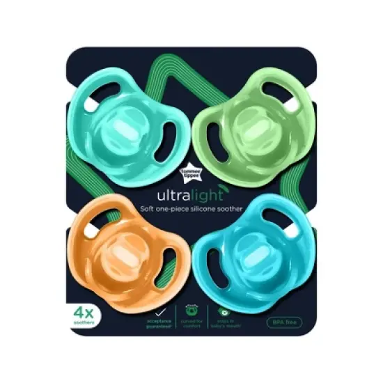 Tommee Tippee Ultra-Light Silicone Baby Pacifier 0-6m - 4pk image {6}