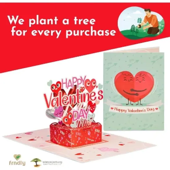 Paper Love Valentines Day Pop Up Card - Frndly 5" x 7" image {6}