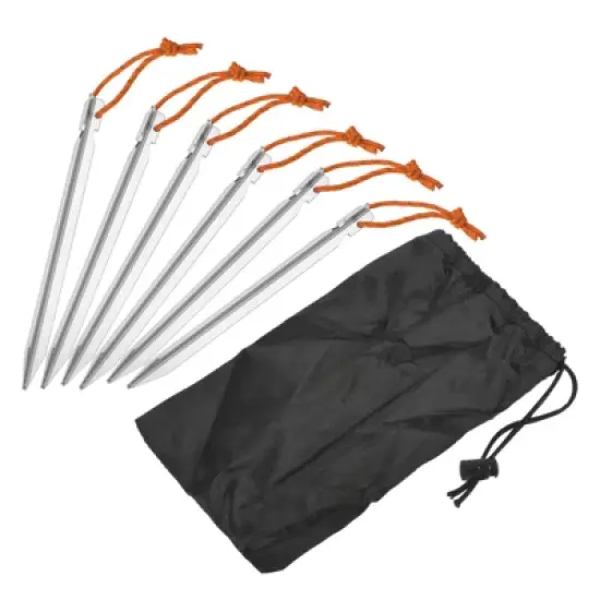 Unique Bargains Tent Stakes Y-Beam with Reflective Pull Rope Kit Aluminum Camping Ground Pegs image {7}