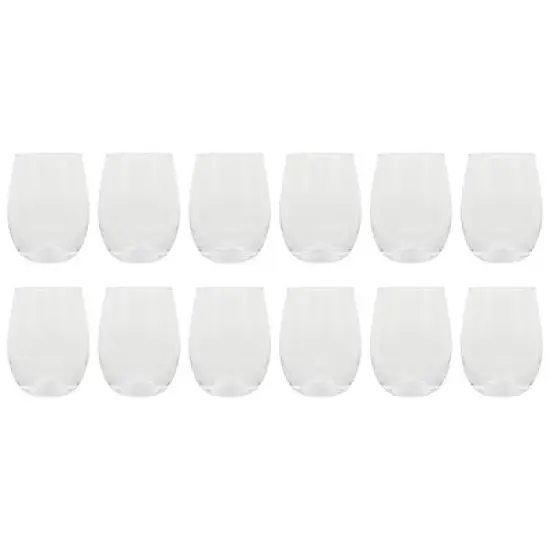 Gibson Home Bellini Glass 12 Piece All Purpose Stemless Red, White, Water, Beverage Glasses/Tumbler - Set of 12 image {5}