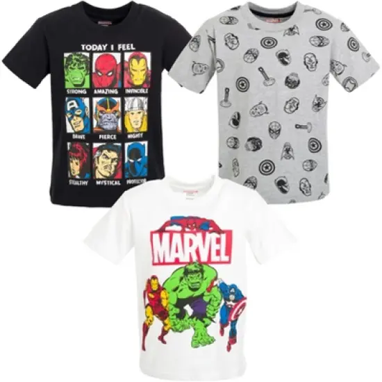 Marvel Avengers Spider-Man Iron Man Thor 3 Pack T-Shirts Toddler image {7}