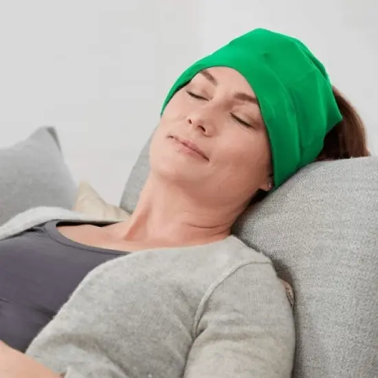 Aculief Headache, Migraine, & Stress Relief Hat - Natural Ice Mask for Tension & Muscle Pain &ndash; Green image {2}