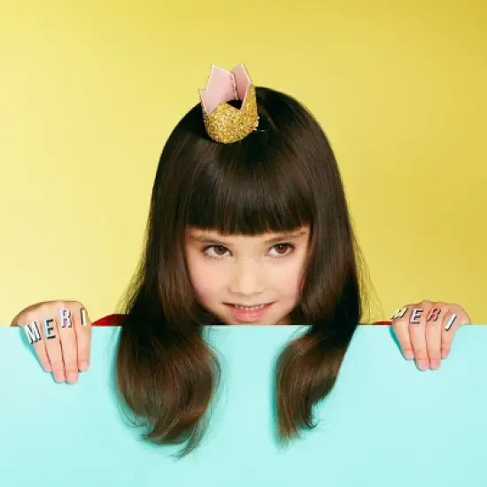 Meri Meri Mini Gold Glitter Crown Hair Clip (Pack of 1) image {4}