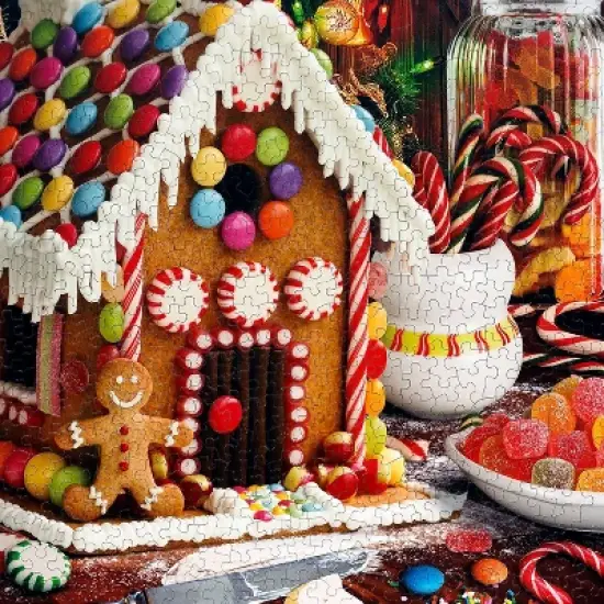Springbok Gingerbread House Jigsaw Puzzle - 500pc: Holiday-Themed Cardboard Puzzle Focused on Memory & Problem Solving Skills image {2}