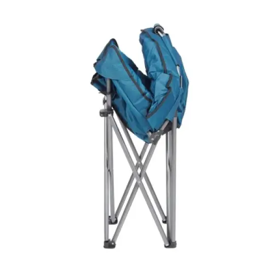 Mac Sports Heavy Duty Steel Frame Collapsible Folding Portable Padded Outdoor Club Camping Chair and Carrying Bag with Shoulder Strap, Blue image {2}