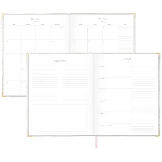 Sugar Paper Essentials 2025 Weekly/Monthly Planner 10.125"x8.125" Flax Stripe: Non-Toxic, Acid-Free, Adult Stationery image {2}