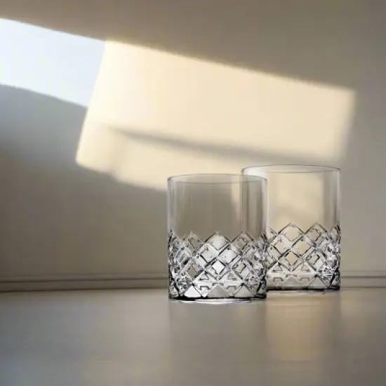 Godinger Silver (Set of 4) 10 fl oz Hatch Double Old Fashion Glasses image {2}