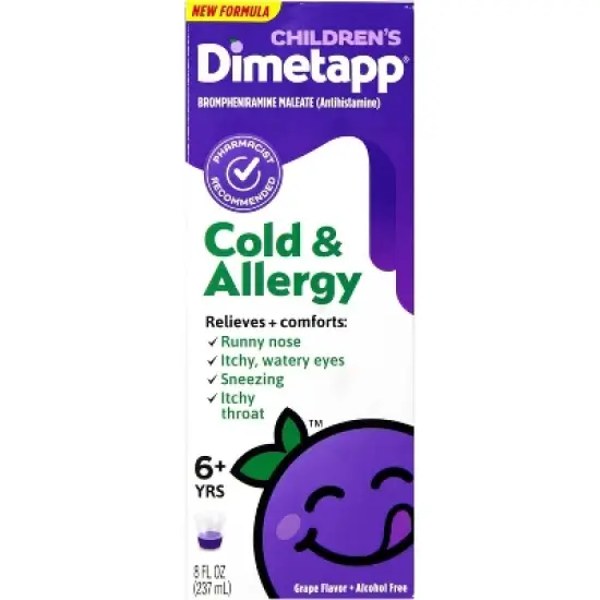 Dimetapp Children's Cold & Allergy Syrup Grape 8 Oz image {4}