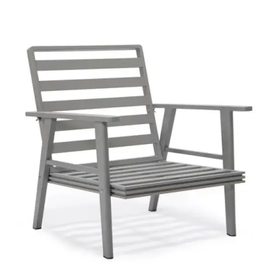Leisuremod Walbrooke Modern 3 Piece Patio Set with Grey Aluminum Frame image {12}
