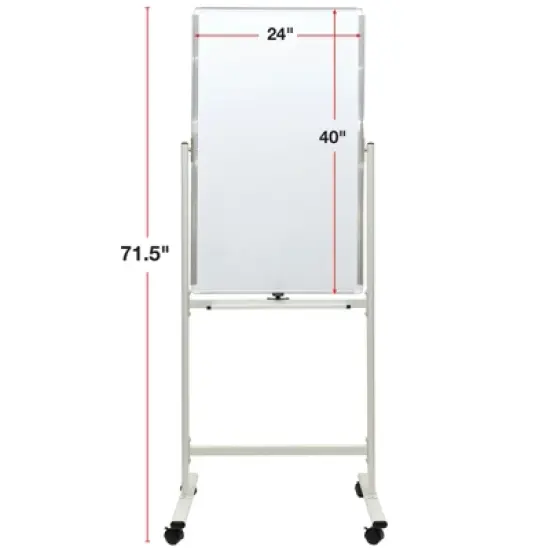 Excello Global Products Double Sided Whiteboard with Rolling Stand 40" x 24" image {4}