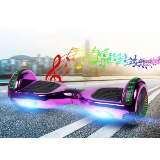 GlareWheel M3 Hoverboard LED Light Bluetooth Chrome Purple image {2}