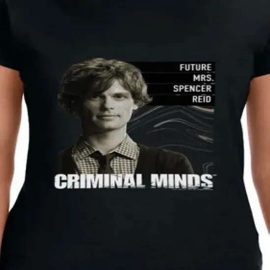 Criminal Minds Womens' TV Show Future Mrs. Spencer Reid Crewneck T-Shirt Black image {2}