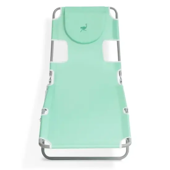 Ostrich Outdoor Folding Adjustable Recliner Chaise Lounge Chair for Beaches, Lakes, and Backyard Pools with Carrying Straps, Teal image {3}
