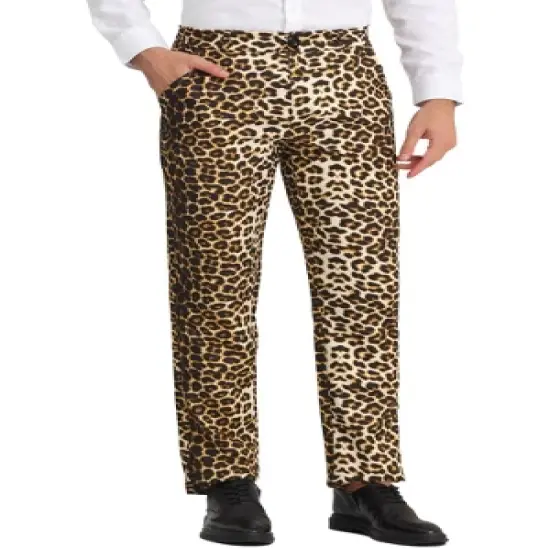 Lars Amadeus Men's Flat Front Party Prom Animal Printed Pants image {7}