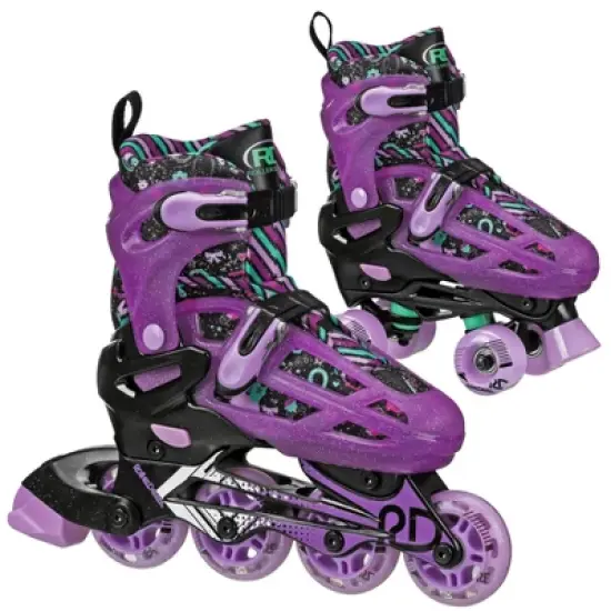 Roller Derby Lomond Kids' Adjustable Inline-Quad Combo Skates - Black image {5}