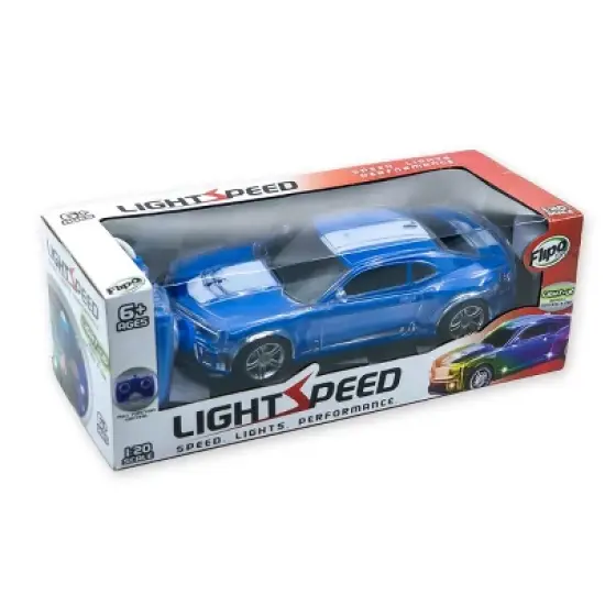 Flipo Light Speed Vivid Multi-Color LED Illuminated Remote Control Sports Car - Blue image {2}