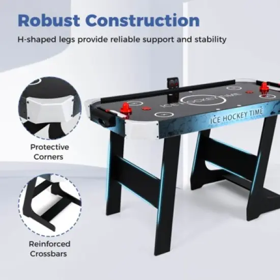 Costway Foldable Air Hockey Table for Kids & Adults with Digital LED Scoreboard image {8}