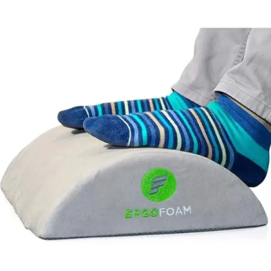 ErgoFoam Ergonomic Foot Rest Under Desk - Premium Velvet Soft Foam Footrest for Desk - Most Comfortable Desk Foot Rest in The World for Lumbar image {6}