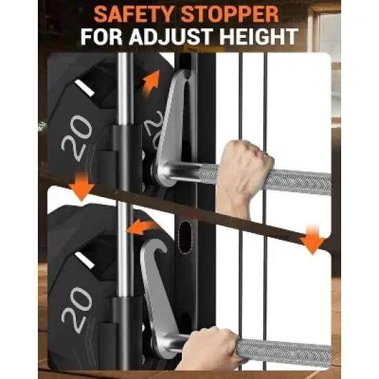 Acekool 2200LB Smith Machine Power Cage, Multi-Function Home Gym with Cable Crossover, LAT Pulldown, Squat Rack, Attachments image {3}