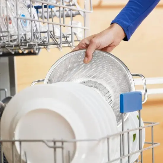 Colander Stainless Steel 3-Quart, Strainer for Kitchen Food, Dishwasher Safe image {5}