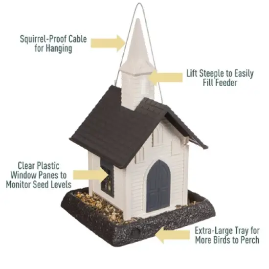 North States Church Hopper Bird Feeder 16" White image {5}