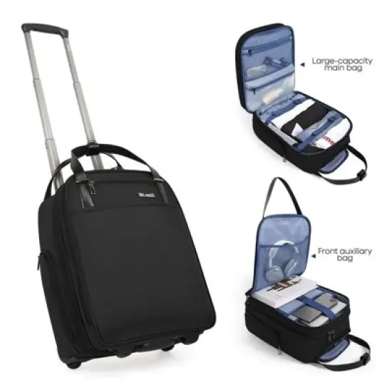 NEW YORK XPRESS XJ-5011 Underseat Soft Carry On Luggage, Rolling Wheels, Lightweight Travel Bag, 16" image {6}