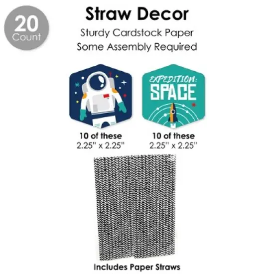 Big Dot of Happiness Blast Off to Outer Space - Rocket Ship Baby Shower or Birthday Party Favors and Cupcake Kit - Fabulous Favor Party Pack - 100 Pc image {6}