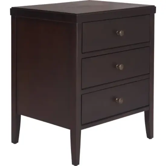 Finley Solid Wood 3 Drawer Nightstand - ClickDecor image {1}