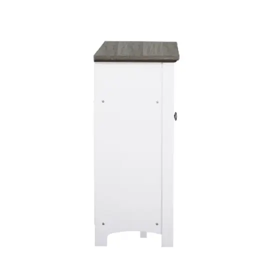 Saint Birch Olivia Console Table with Storage, Gray Oak/White image {3}