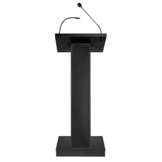ZED Lectern Lecture Podium with Speaker Black - Hampden Furnishings image {1}