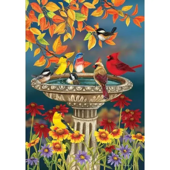 Briarwood Lane Fall Garden Flag 12x18 For Outdoor Fall Birdbath Floral For Fall Garden Flag Flags For Outside image {2}