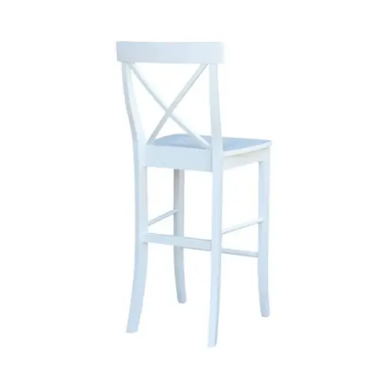 30" X-Back Counter Height Barstool White - International Concepts image {6}
