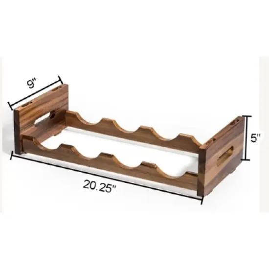 Kalmar Home  Solid Acacia 4 Bottle Stackable Wine Rack image {3}