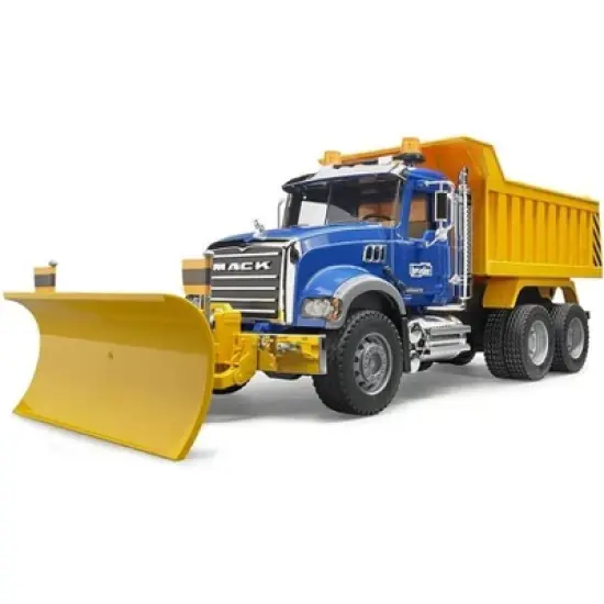 Bruder MACK Granite Dump Truck with Snow Plow Blade and Light & Sound Module image {1}