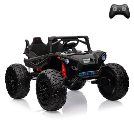 24V 2-Seater Kids UTV - Remote Control, 17" Tires, LED Lights & Music, 2-Speed (Ages 3-8) image {8}