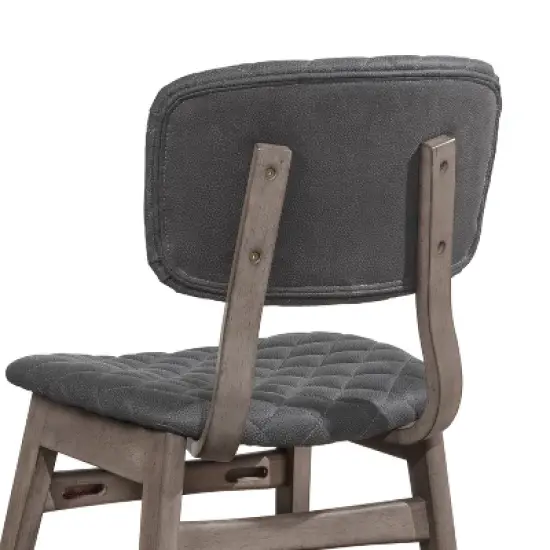Set of 2 Alden Bay Modern Diamond Stitch Upholstered Dining Chair Gray - Hillsdale Furniture image {2}